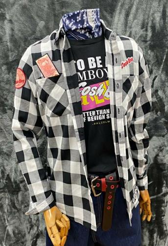 COSH IS CASH Checked shirt Black/White